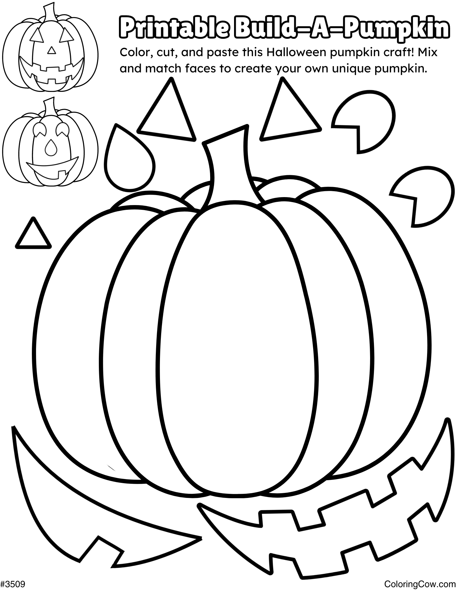 Halloween Build A Pumpkin Craft