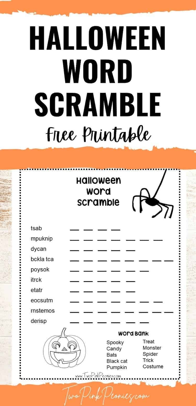 unscramble words with answers worksheet