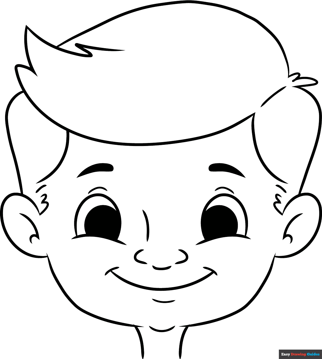 Happy Face Coloring Page Easy Drawing Guides