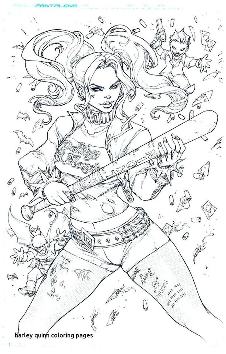 Harley Quinn Coloring Pages PDF Ideas Coloringfolder