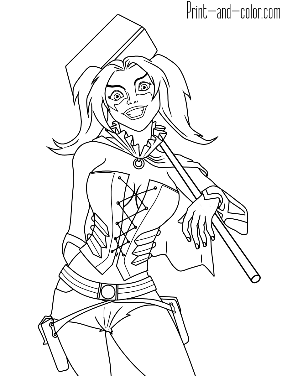 Harley Quinn Coloring Pages Print And Color