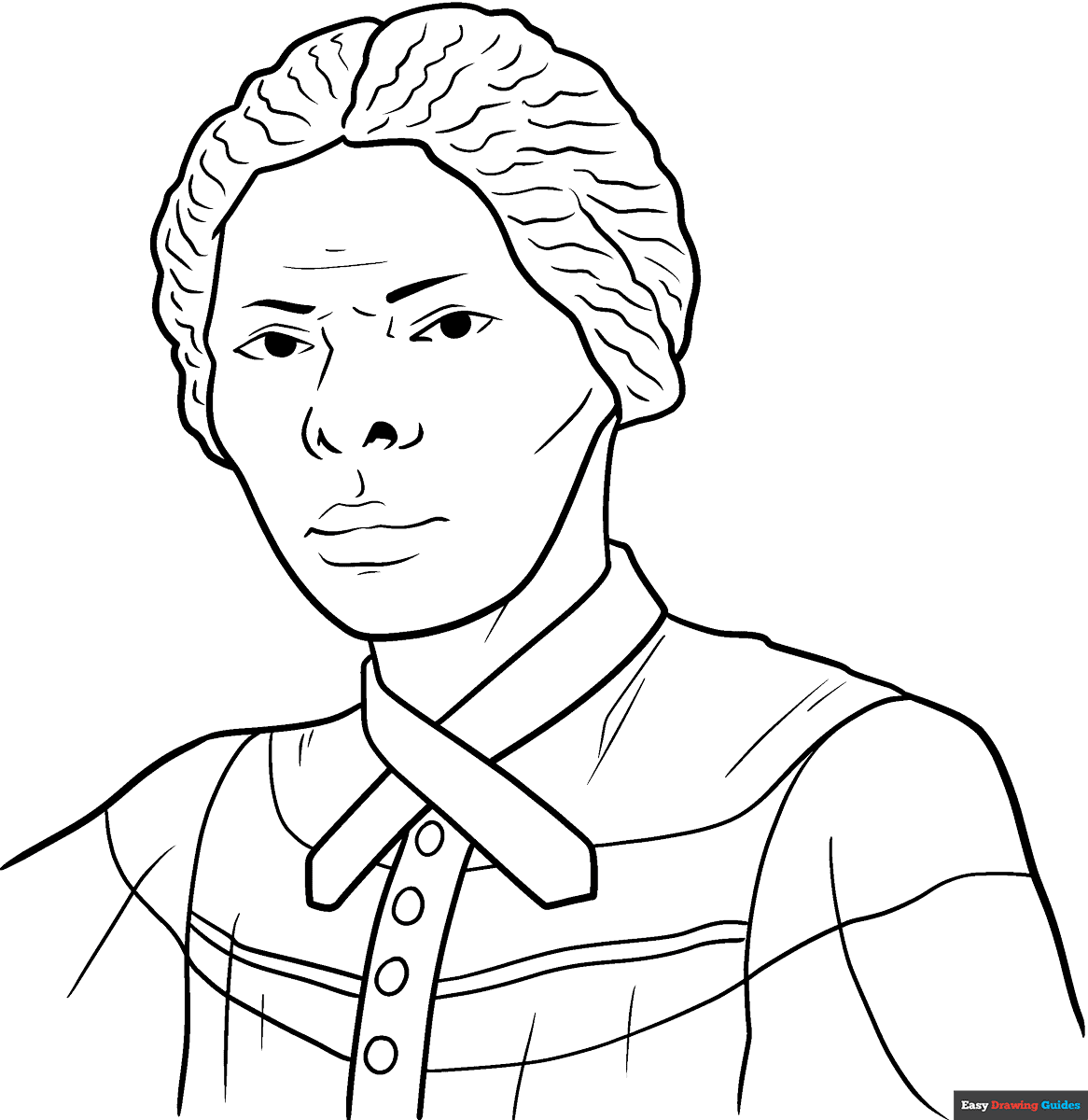 Harriet Tubman Coloring Page Easy Drawing Guides