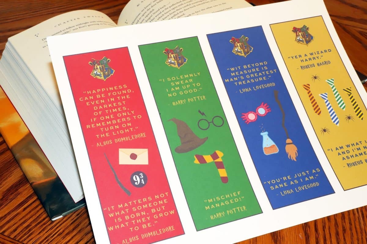 harry potter bookmarks printable harry potter bookmarks printable