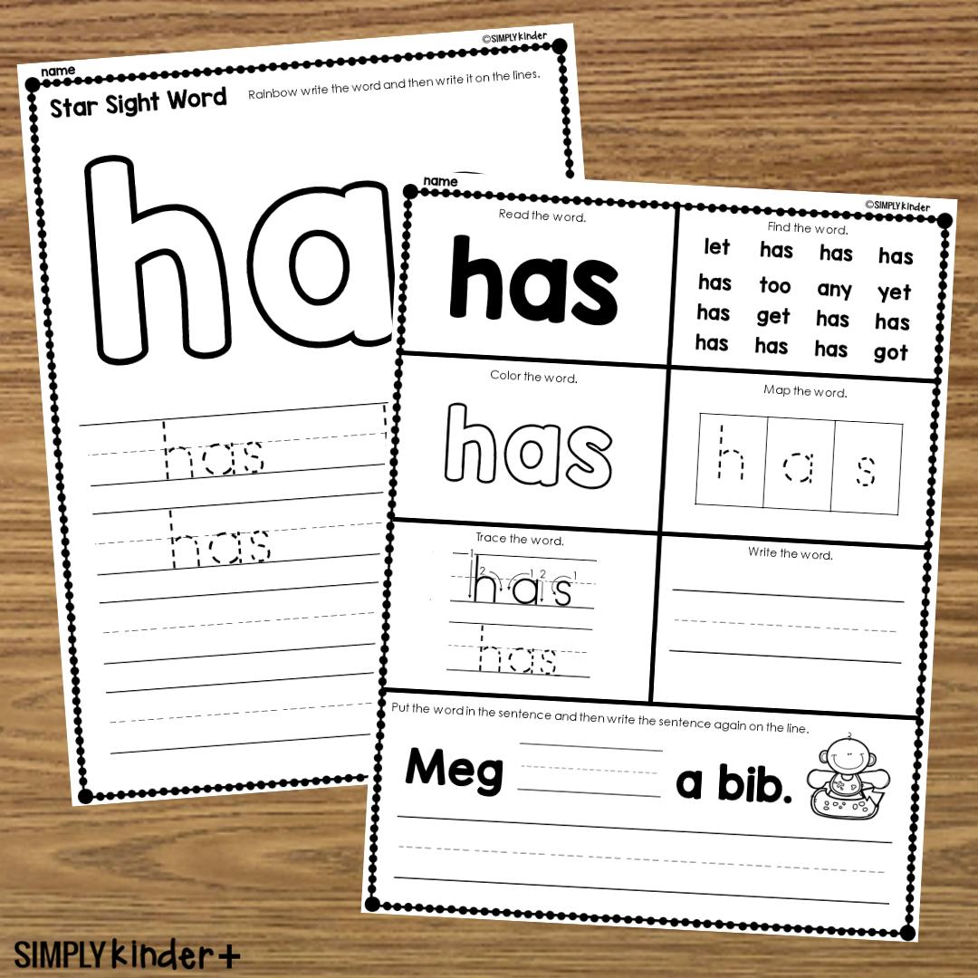 Has Sight Word Printable Activities Simply Kinder Printable Membership Has Sight Word Printable Activities Simply Kinder Printable Membership
