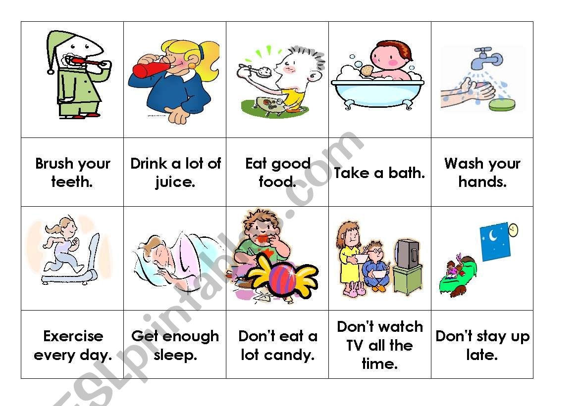 healthy habits worksheet