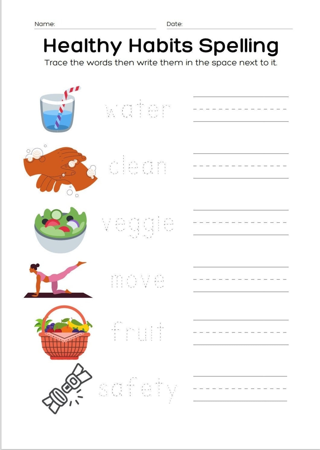 Healthy Habits Kindergarten Worksheets Etsy Israel