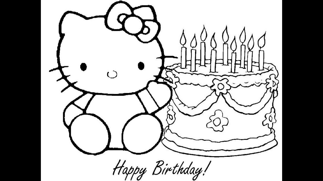 Hello Kitty Birthday Coloring Pages YouTube
