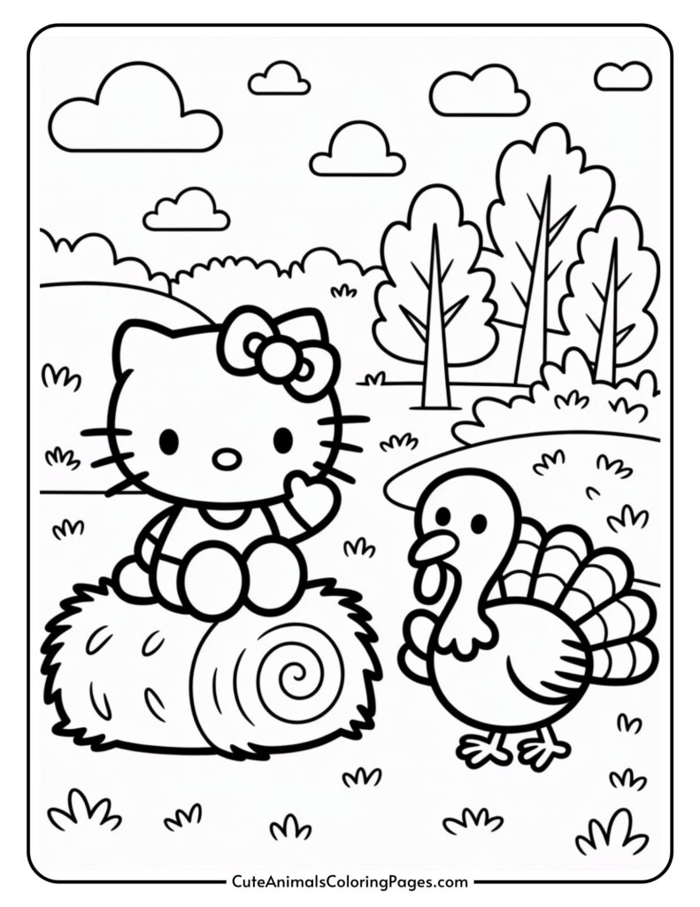 hello kitty thanksgiving coloring
