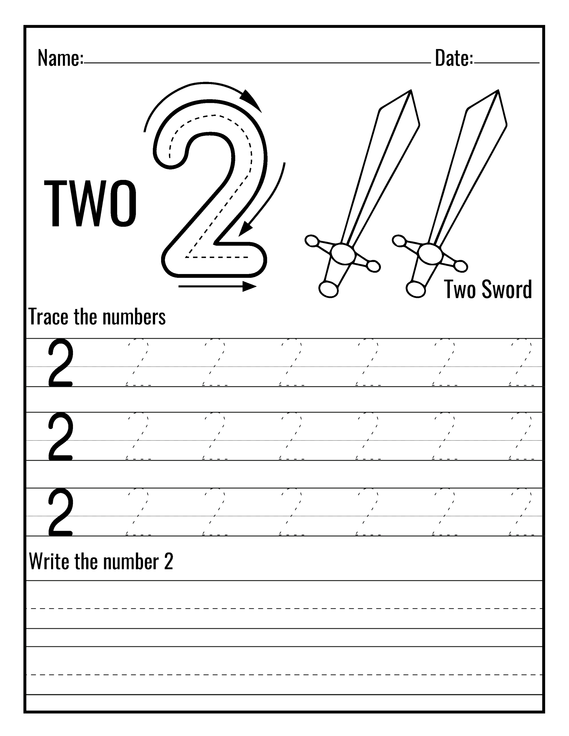 trace and write numbers