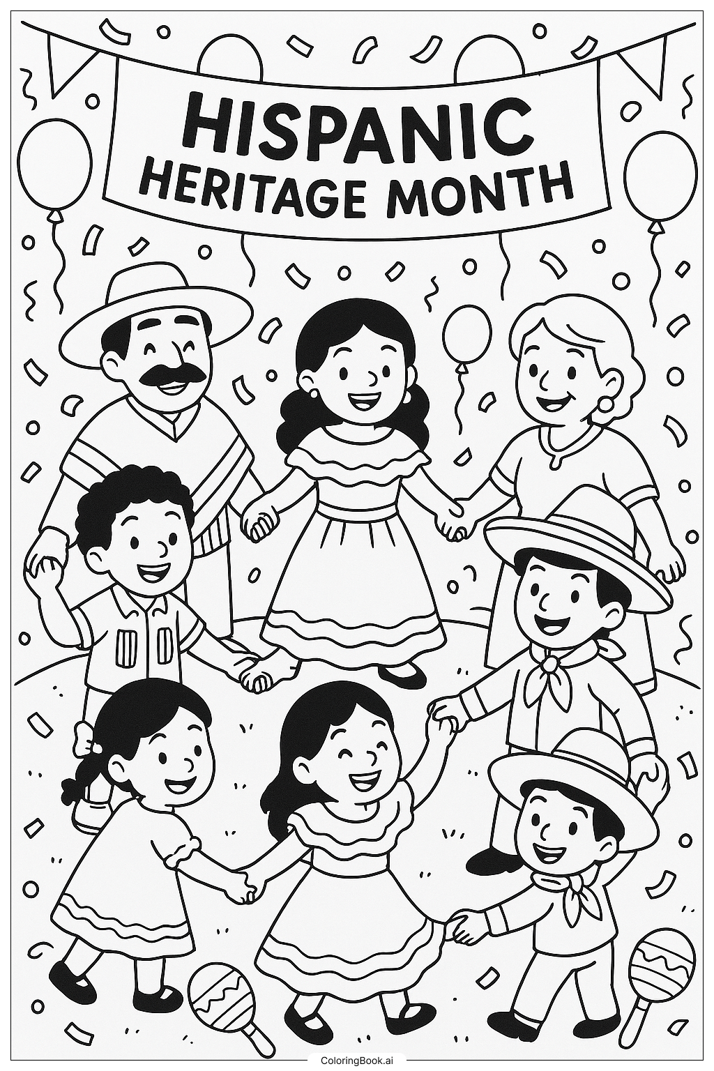 hispanic heritage coloring page hispanic heritage coloring page
