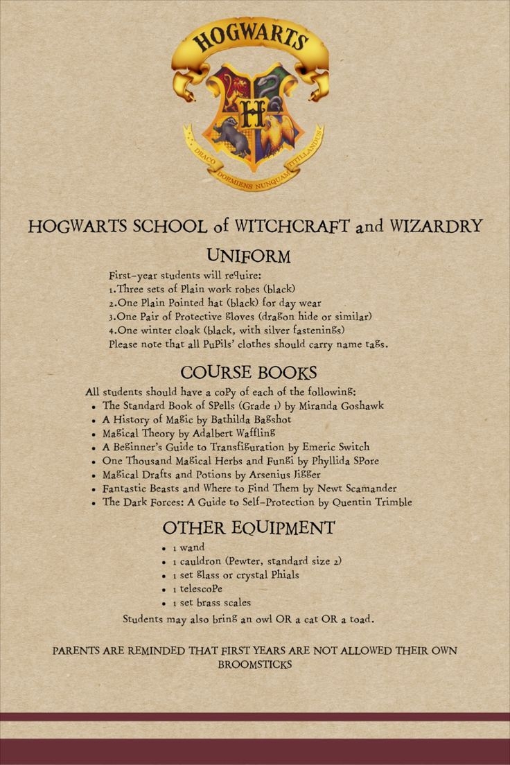 Hogwarts Acceptance Letter Harry Potter