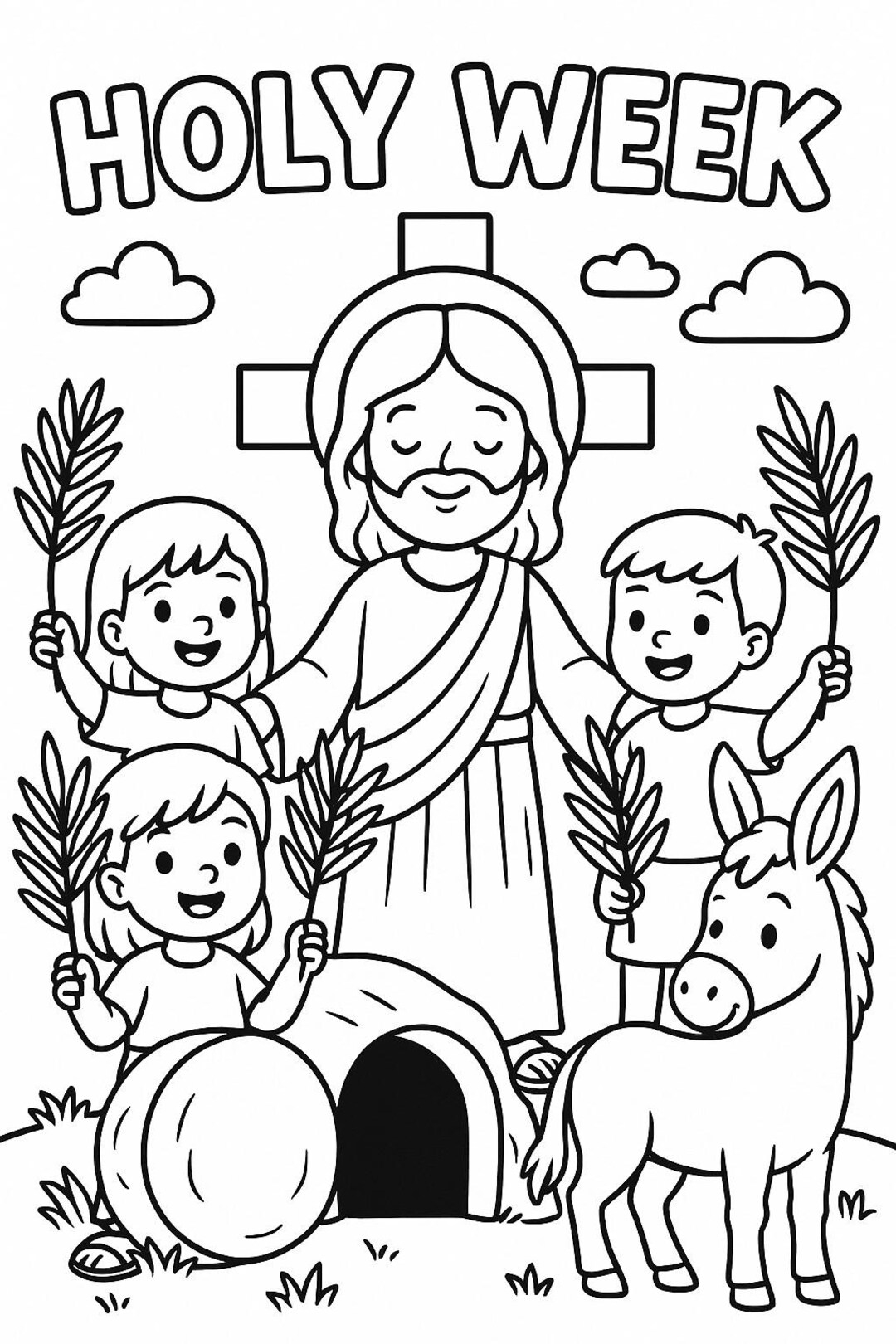 palm sunday coloring page