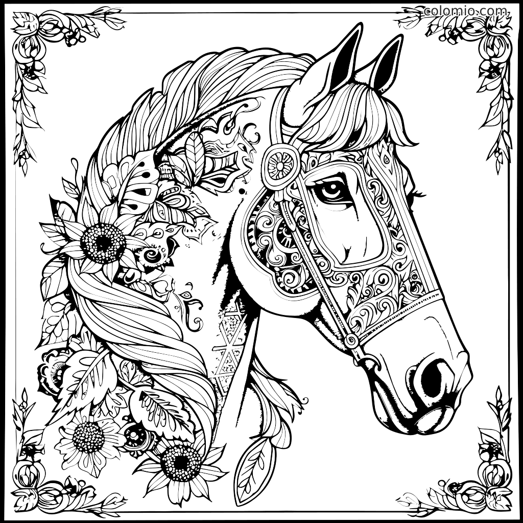 horse pages to color