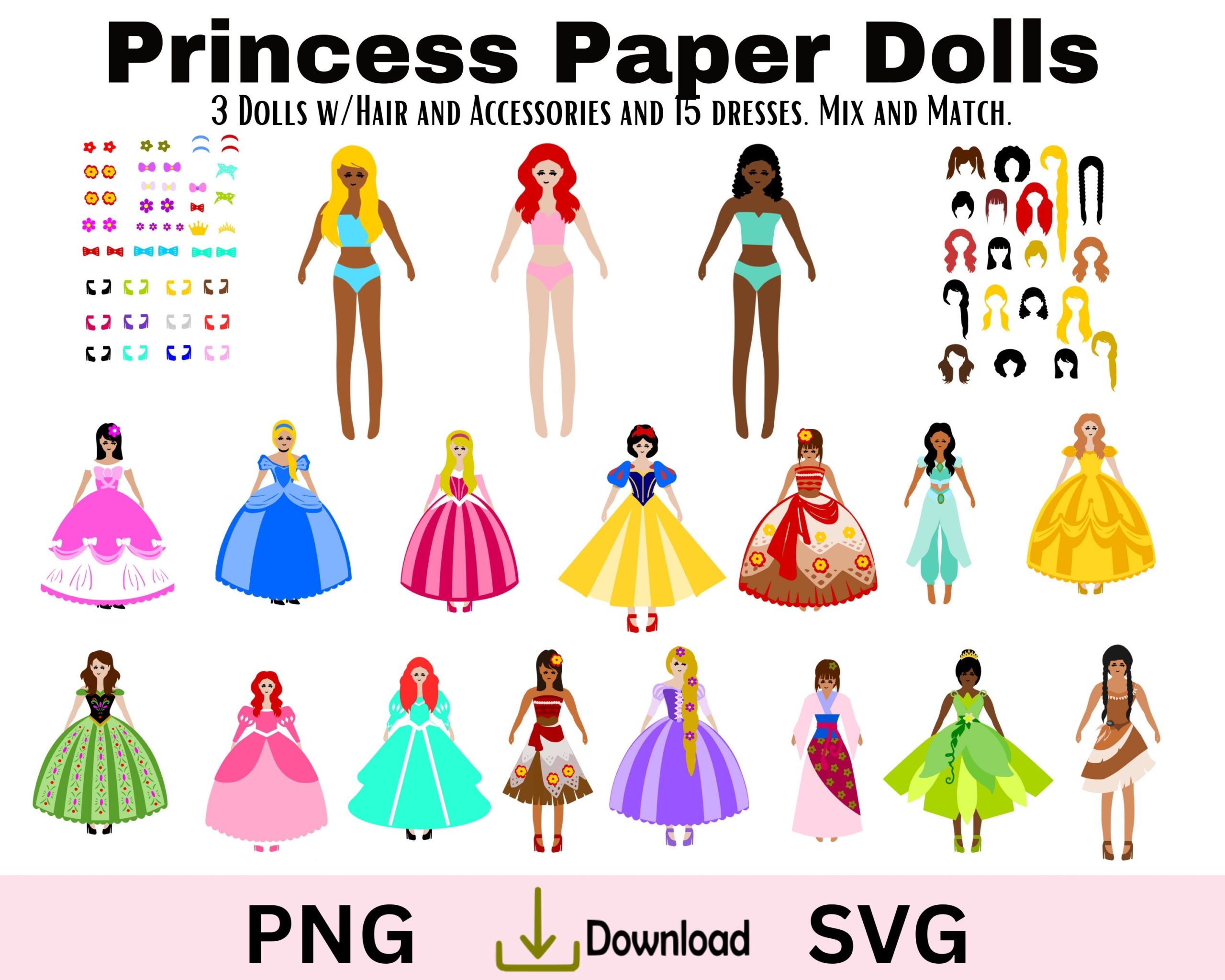 disney princess printable paper dolls
