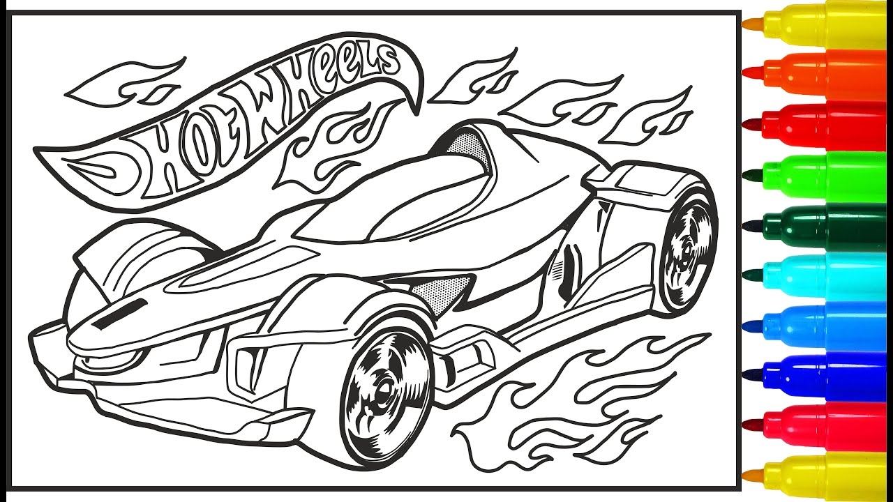 Hot Wheels Speed Car Coloring Pages YouTube
