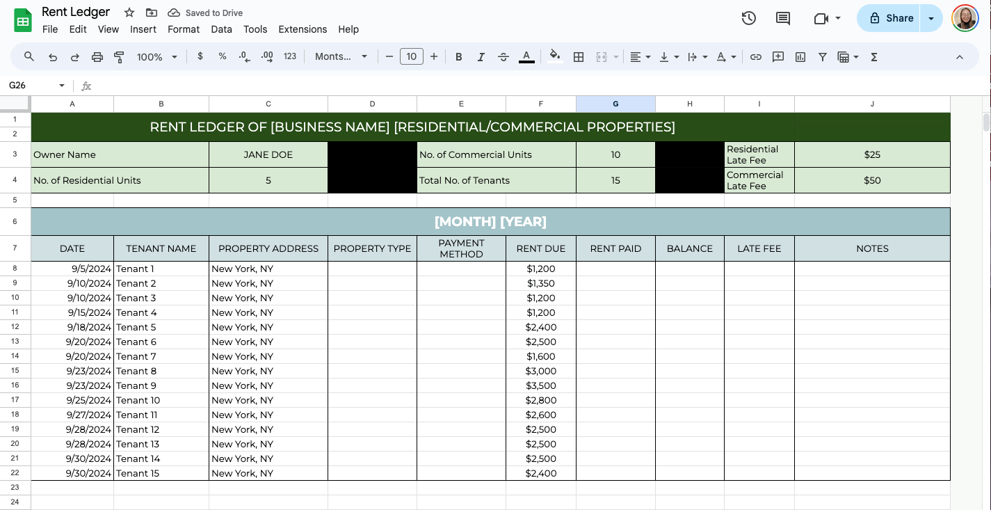 How To Create A Rent Ledger Template In Google Sheets FileDrop