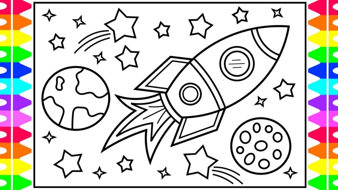 How To Draw A ROCKET SHIP For Kids Rocket Ship Drawing For Kids Rocket Ship Coloring Pages YouTube