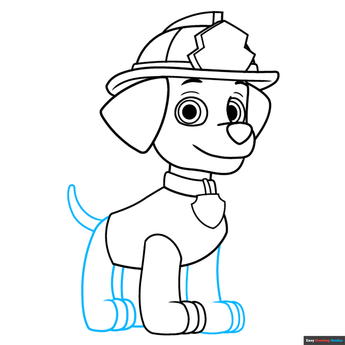 How To Draw Marshall From Paw Patrol Really Easy Drawing Tutorial