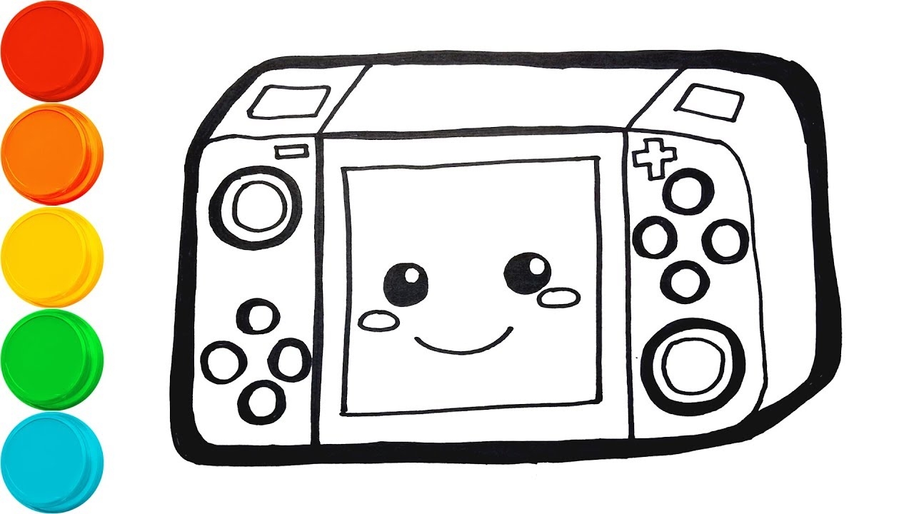 How To Draw Nintendo Switch Game With Coloring Pages With Water Color Paints Learn Colors For Kids YouTube