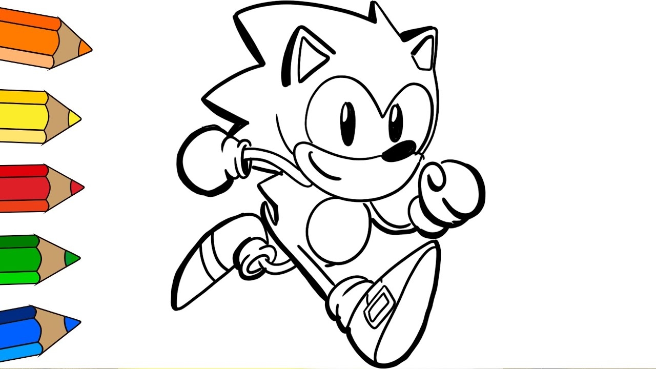  How To Draw SONIC Classic Running Coloring And Drawing SONIC Classic Running YouTube