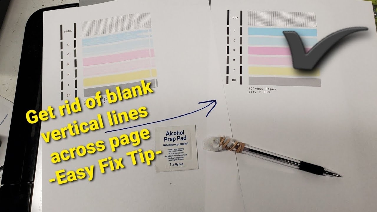 How To Get Rid Of Vertical Lines Across Page On Prints Canon HP Brother Epson Inkjet Printers YouTube