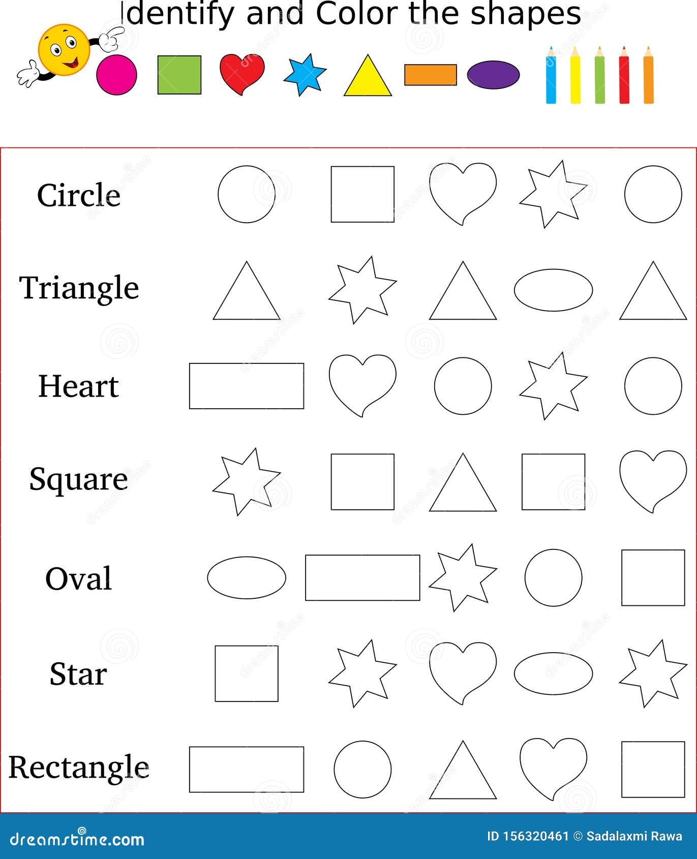 Identify And Color The Correct Shape Worksheet Stock Image Illustration Of Education Graphic 156320461 Identify And Color The Correct Shape Worksheet Stock Image Illustration Of Education Graphic 156320461