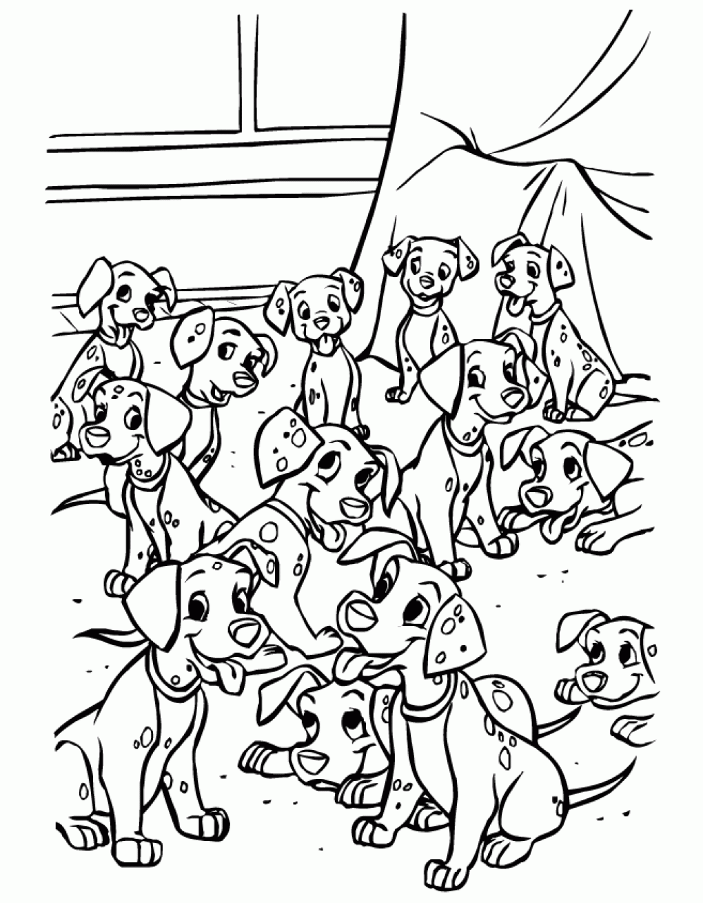 Image Of The 101 Dalmatians To Download And Color 101 Dalmatians Coloring Pages