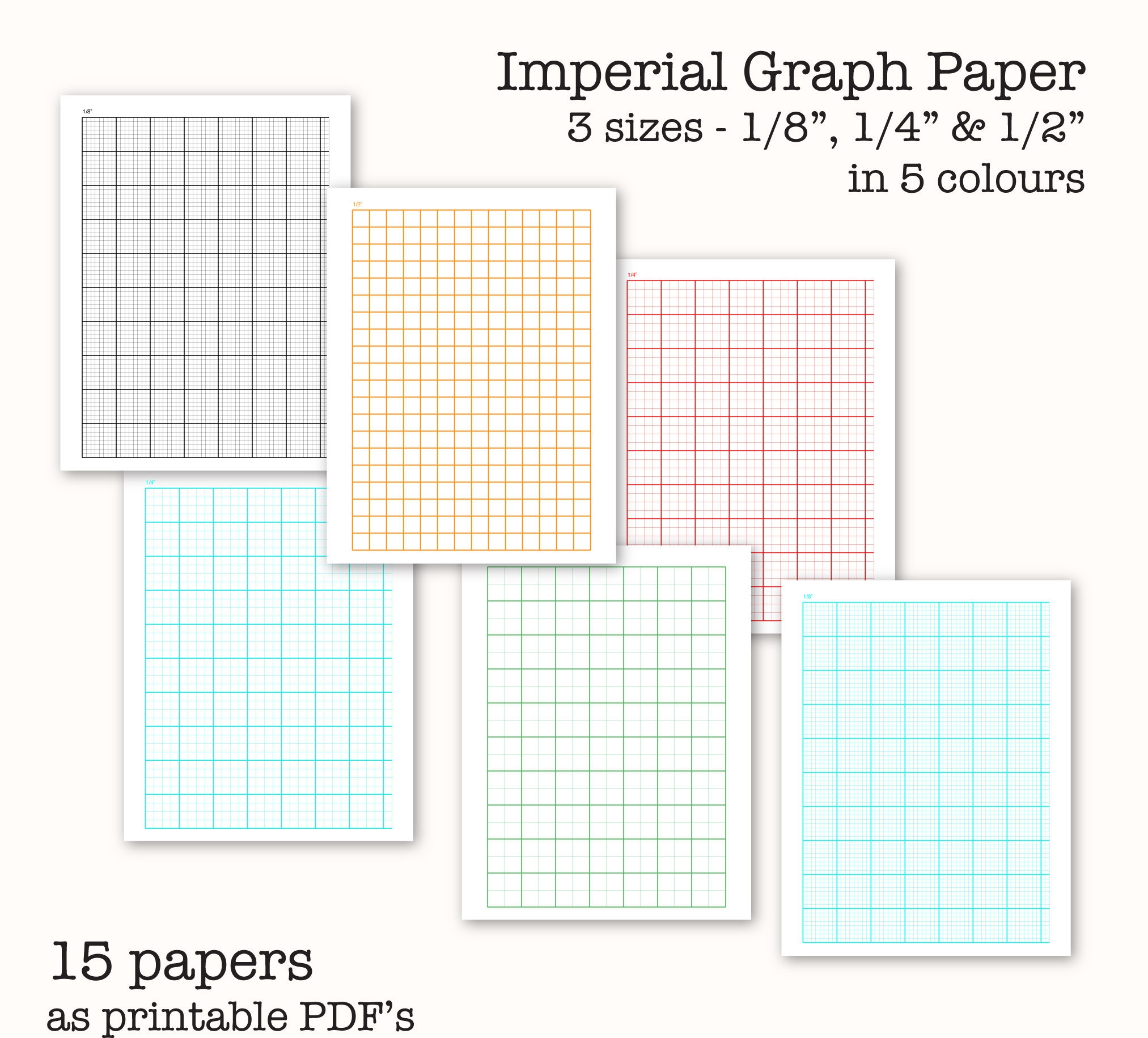 Imperial Graph Paper 1 8 1 4 1 2 Inch Grids PDF Printable Etsy Imperial Graph Paper 1 8 1 4 1 2 Inch Grids PDF Printable Etsy
