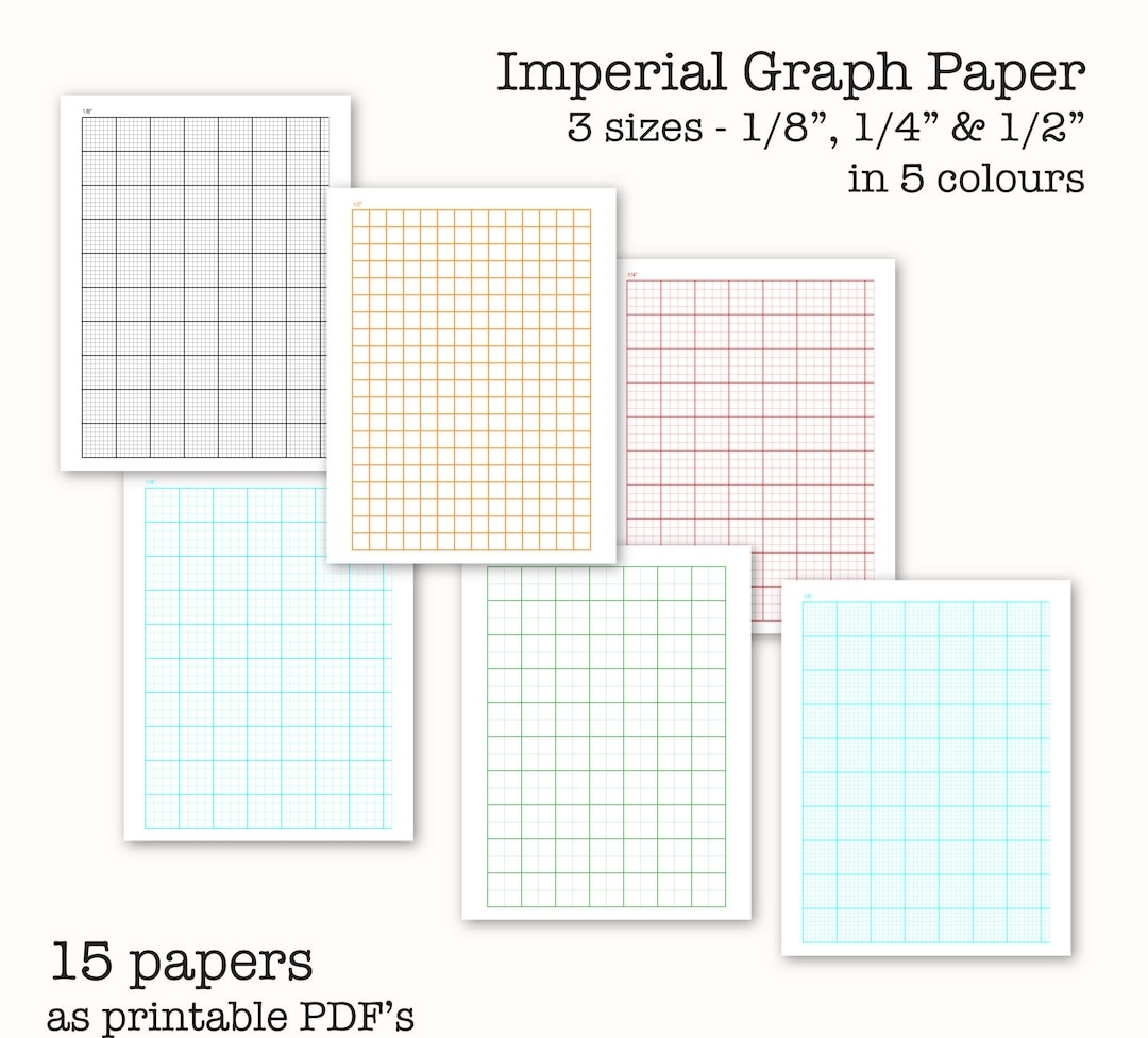 Imperial Graph Paper 1 8 1 4 1 2 Inch Grids PDF Printable Etsy Imperial Graph Paper 1 8 1 4 1 2 Inch Grids PDF Printable Etsy