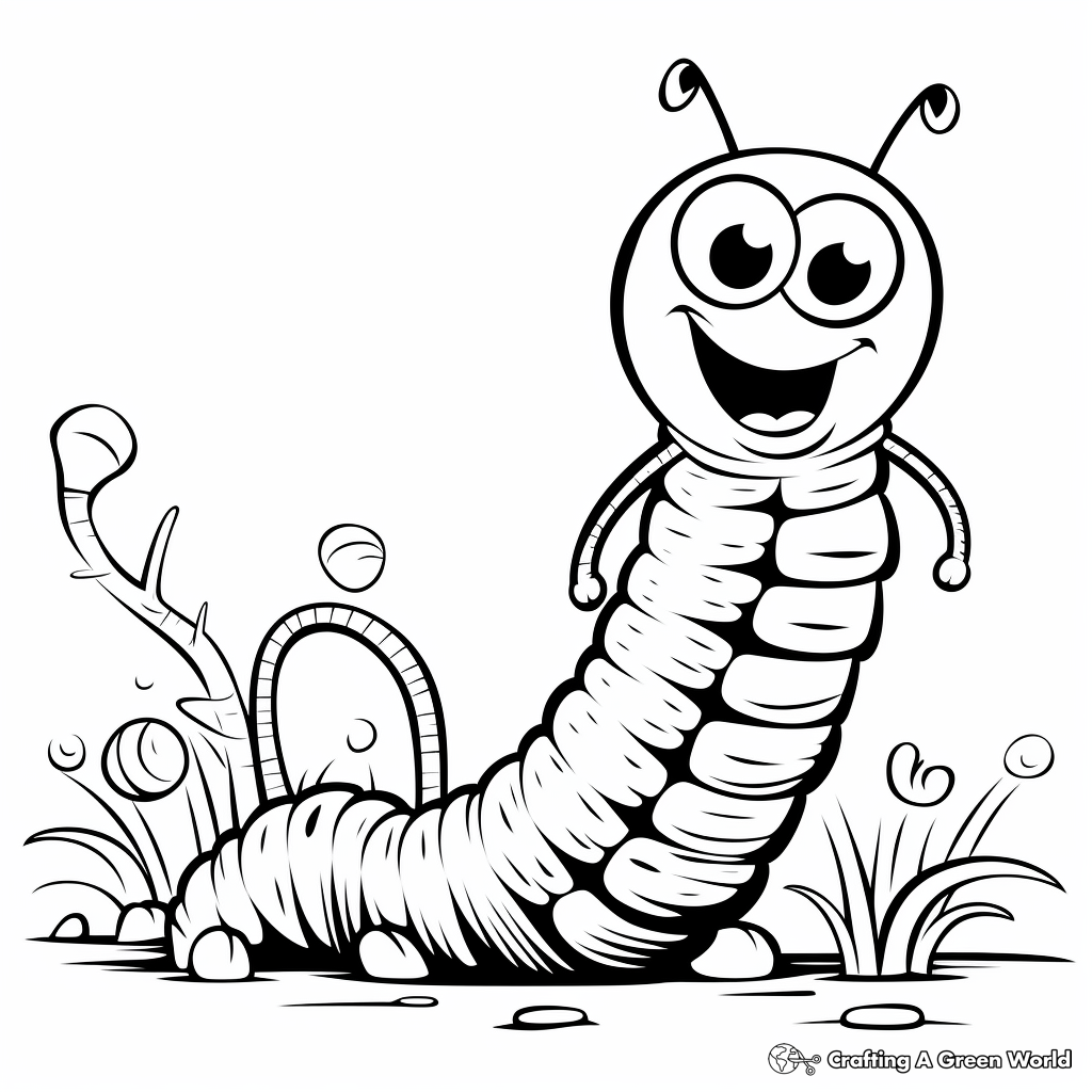 coloring pages of a worm