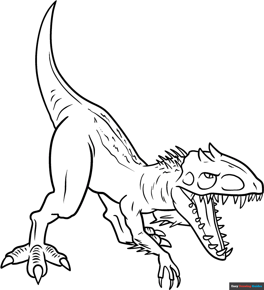 Indominus Rex Coloring Page Easy Drawing Guides