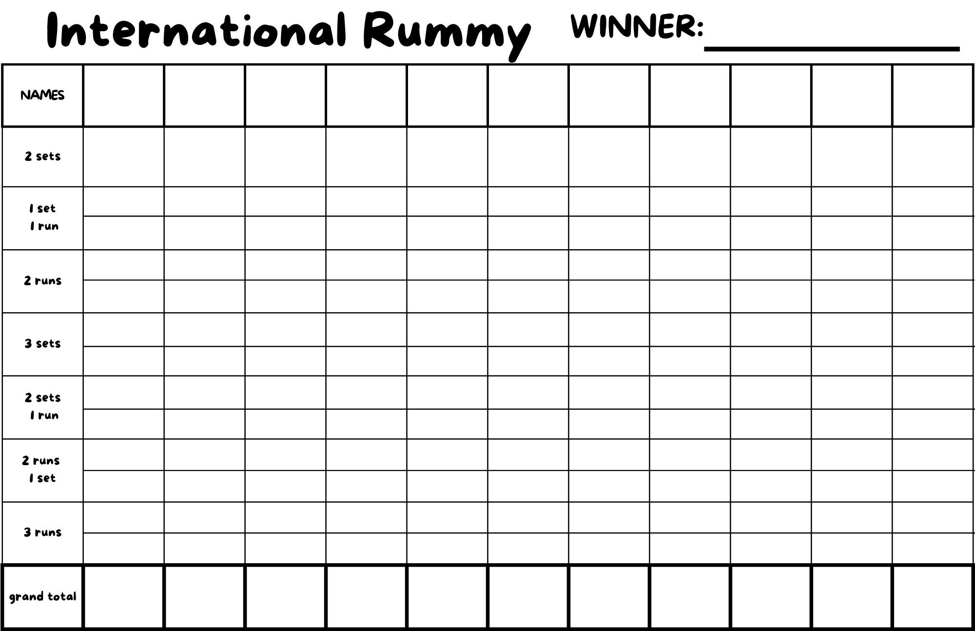 International Rummy Card Game Score Sheet Etsy International Rummy Card Game Score Sheet Etsy