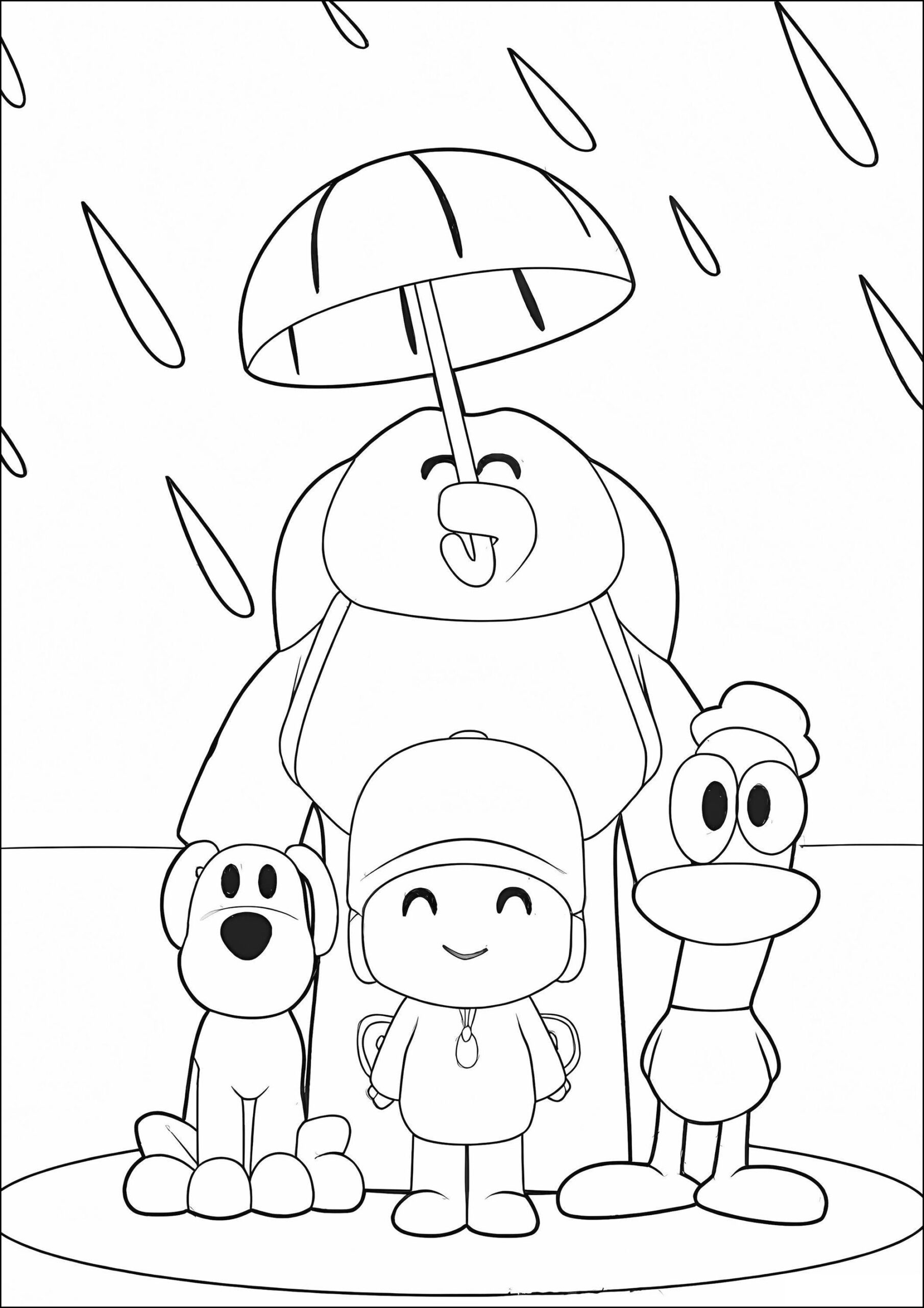 It s Raining Pocoyo Coloring Pages It s Raining Pocoyo Coloring Pages