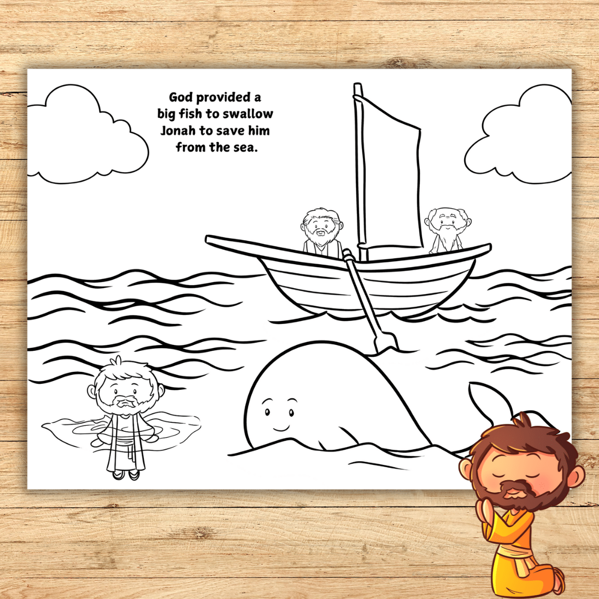 jonah whale coloring page