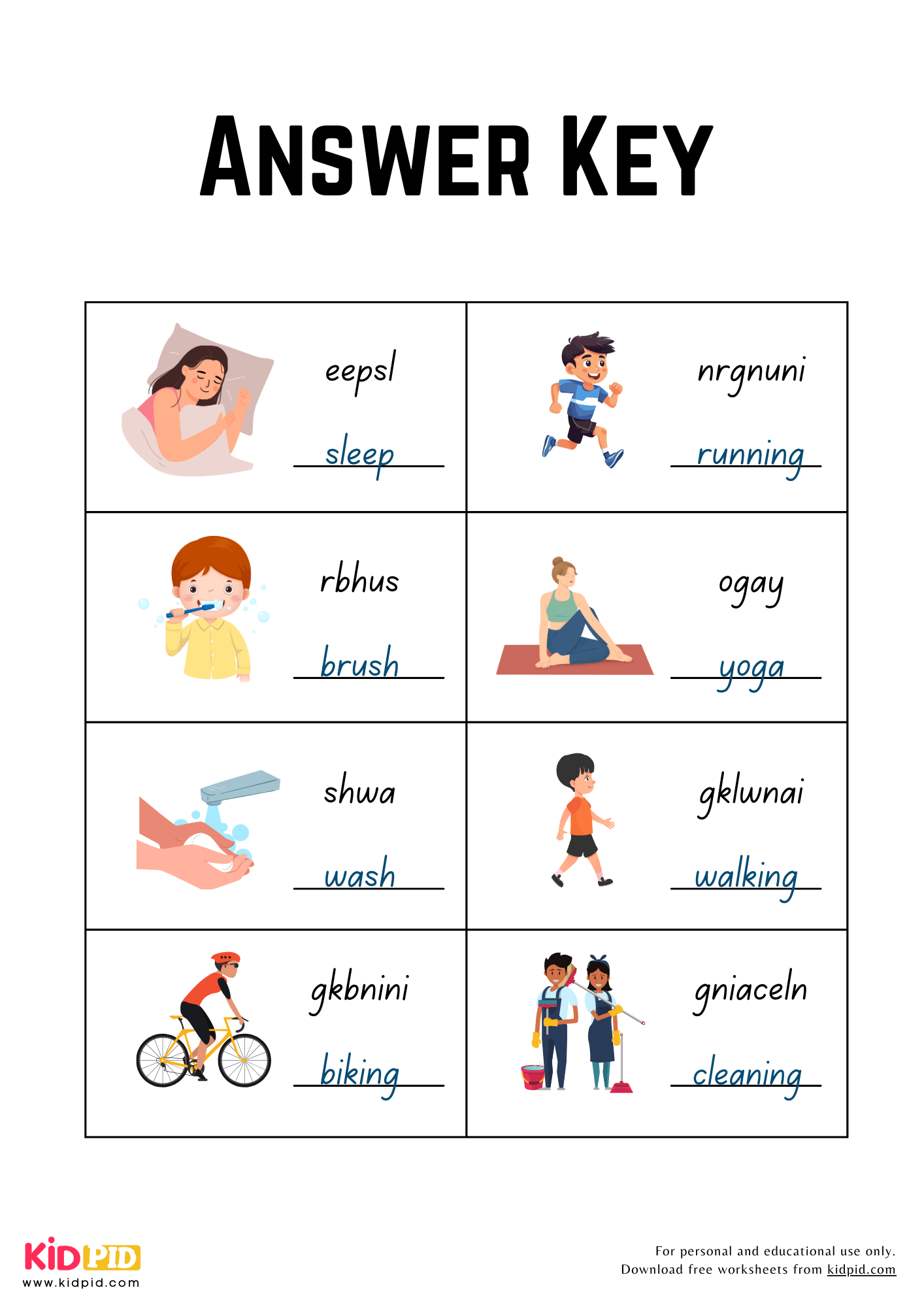 Jumbled Healthy Habits Worksheet For Grade 3 Kidpid