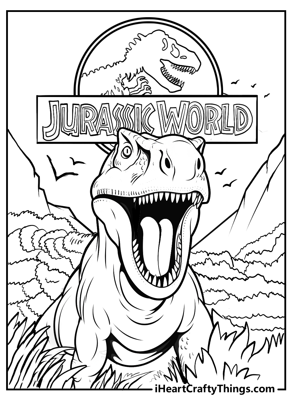 coloring pages jurassic park