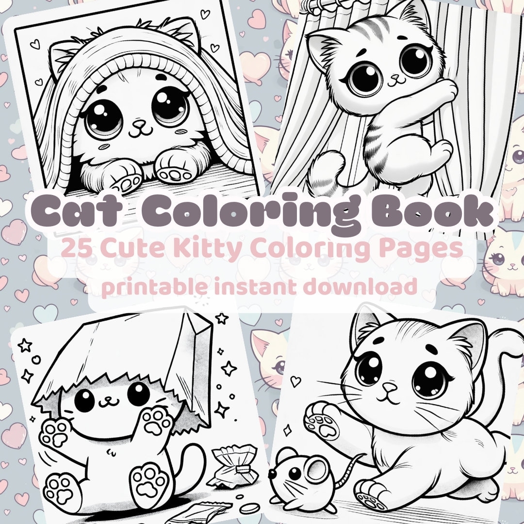 cute cat coloring page