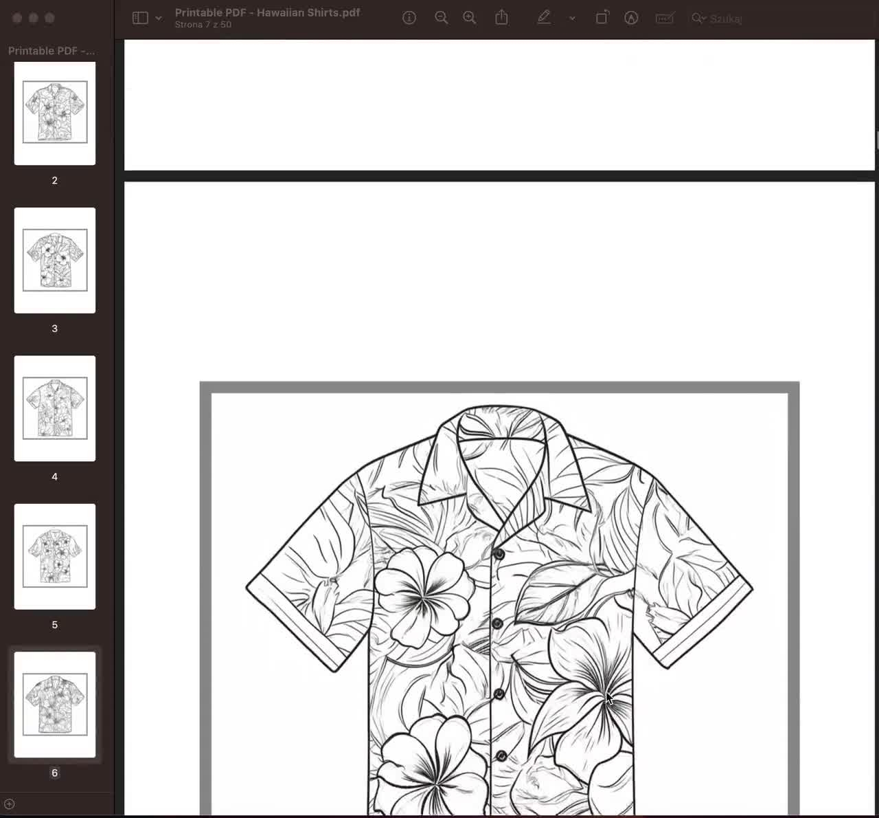 KDP Interior Hawaiian Shirts Coloring Pages 8 5 X 11 Printable PDF Canva Template Kids And Adults Floral Botanical Coloring Pages Etsy