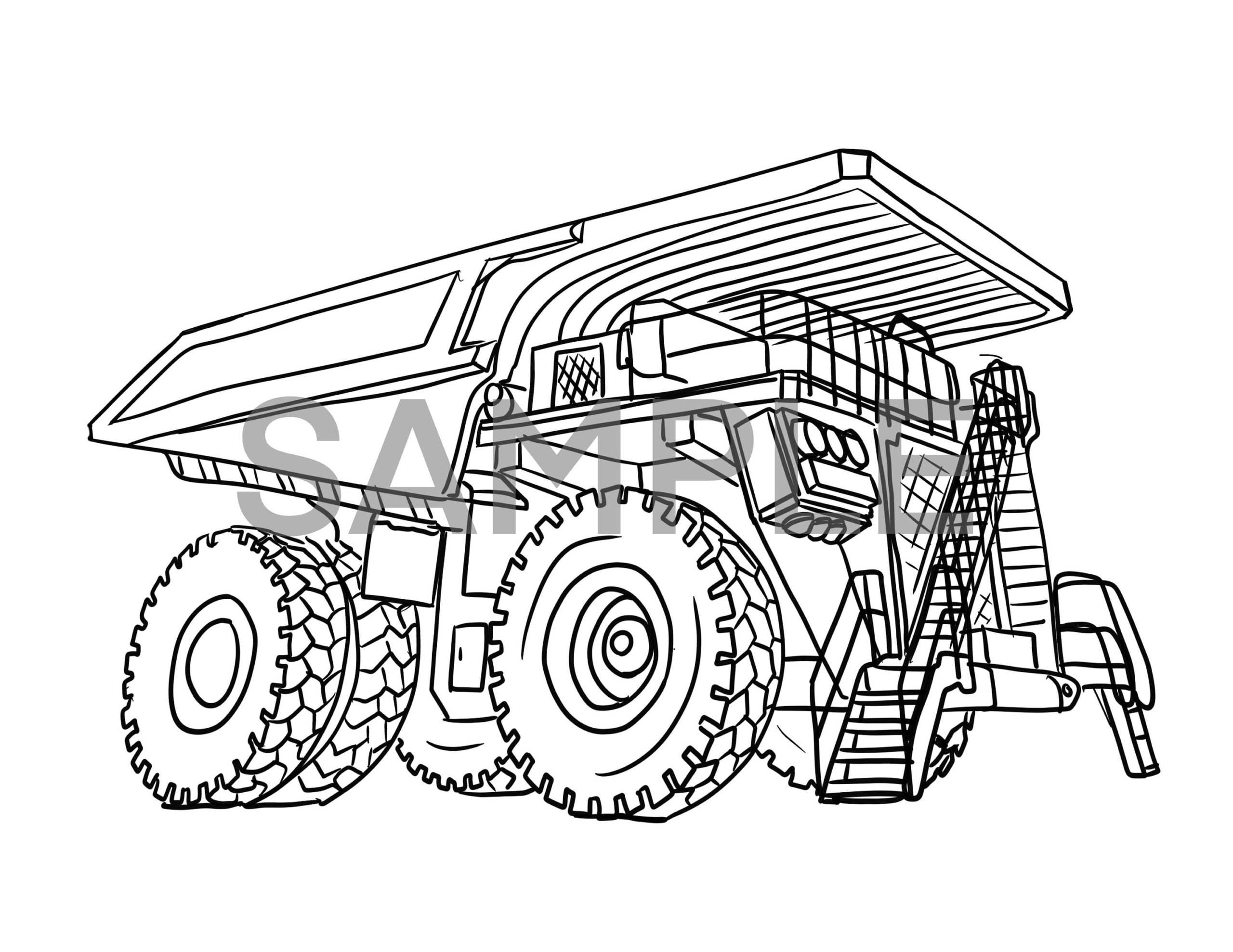 Kids Coloring Pages Construction Equipment Realistic Etsy