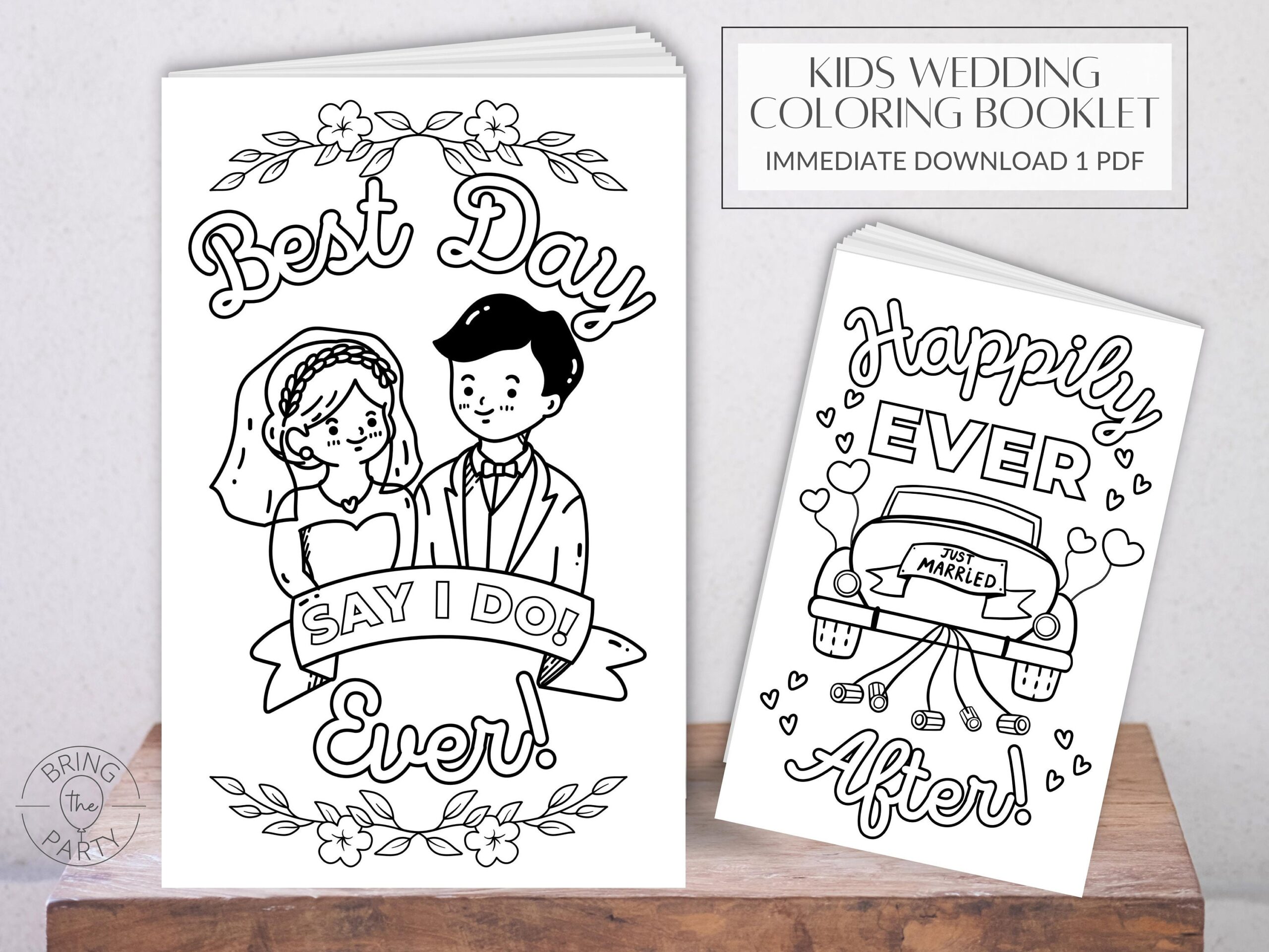 Kids Wedding Coloring Book INSTANT DOWNLOAD Kids Activity Book Wedding Activity Book Wedding Kids Table Wedding Coloring Booklet Etsy