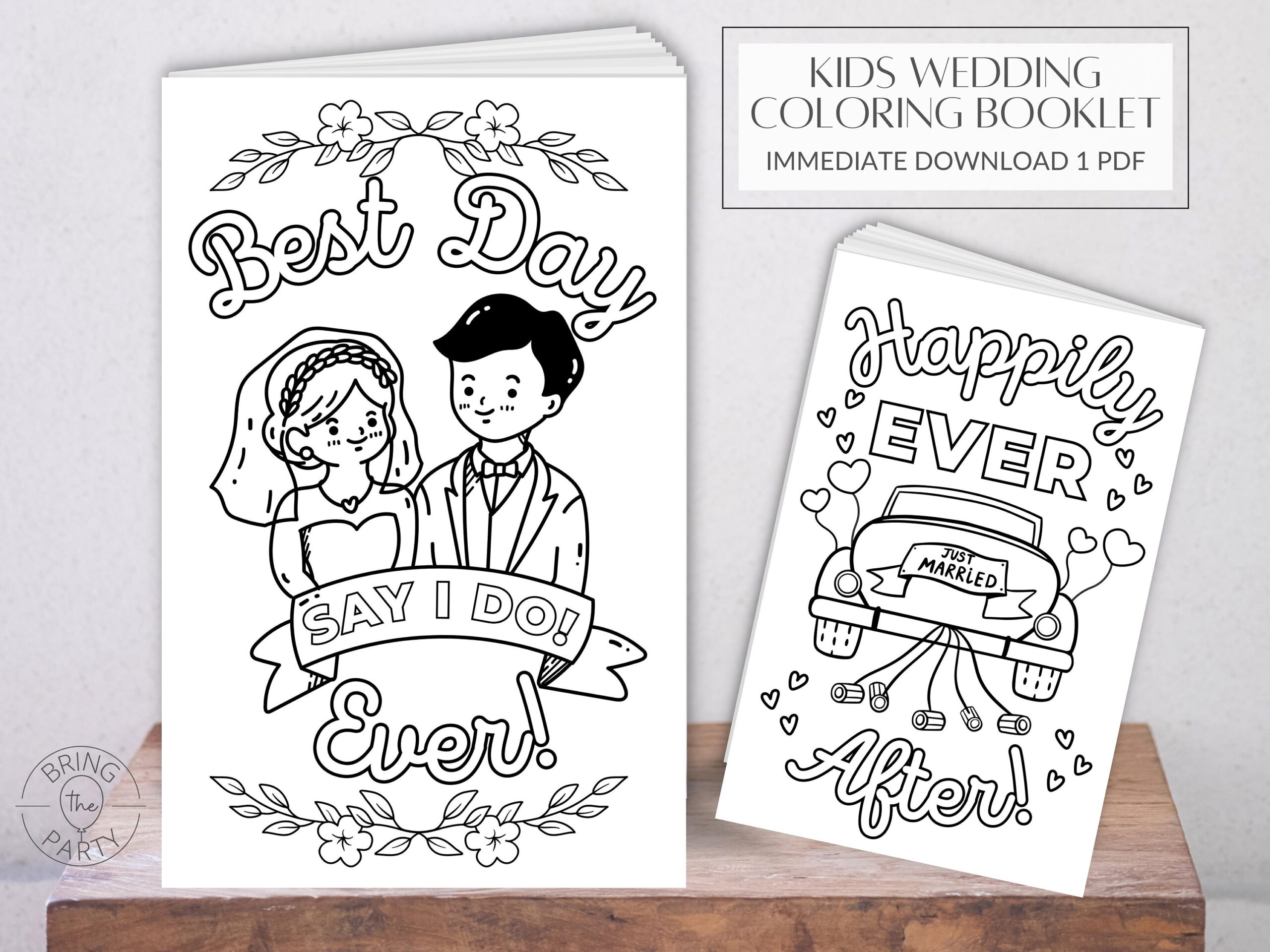Kids Wedding Coloring Book INSTANT DOWNLOAD Kids Activity Book Wedding Activity Book Wedding Kids Table Wedding Coloring Booklet Etsy