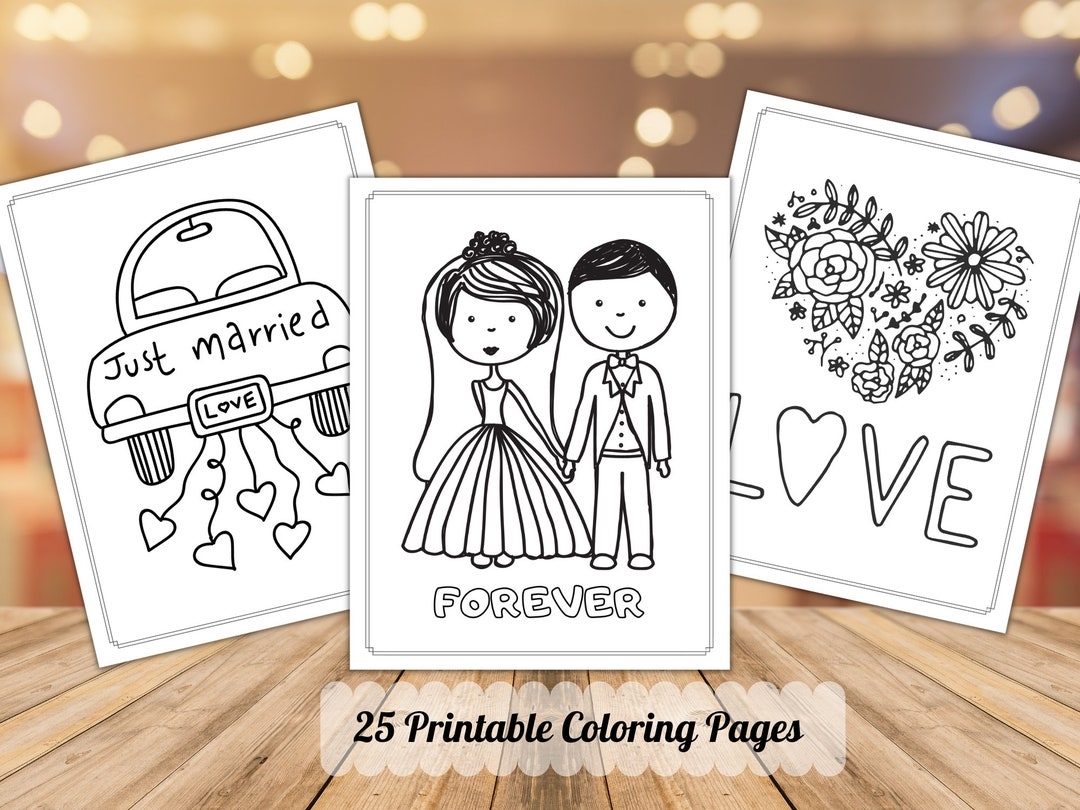 Kids Wedding Coloring Pages Printable Coloring Sheet Instant Download Etsy