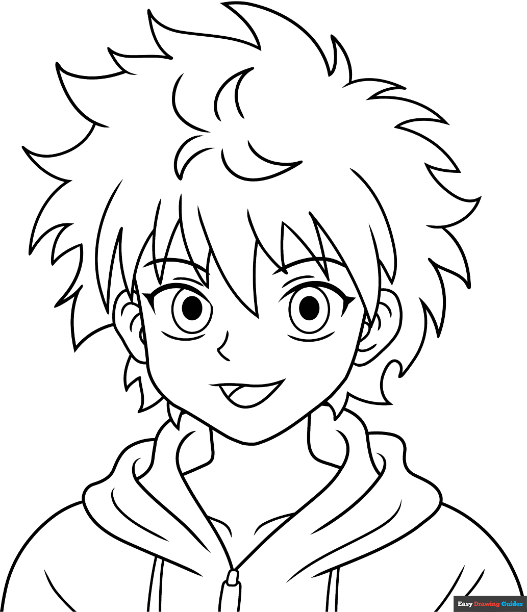 Killua Zoldyck From Hunter X Hunter Coloring Page Easy Drawing Guides