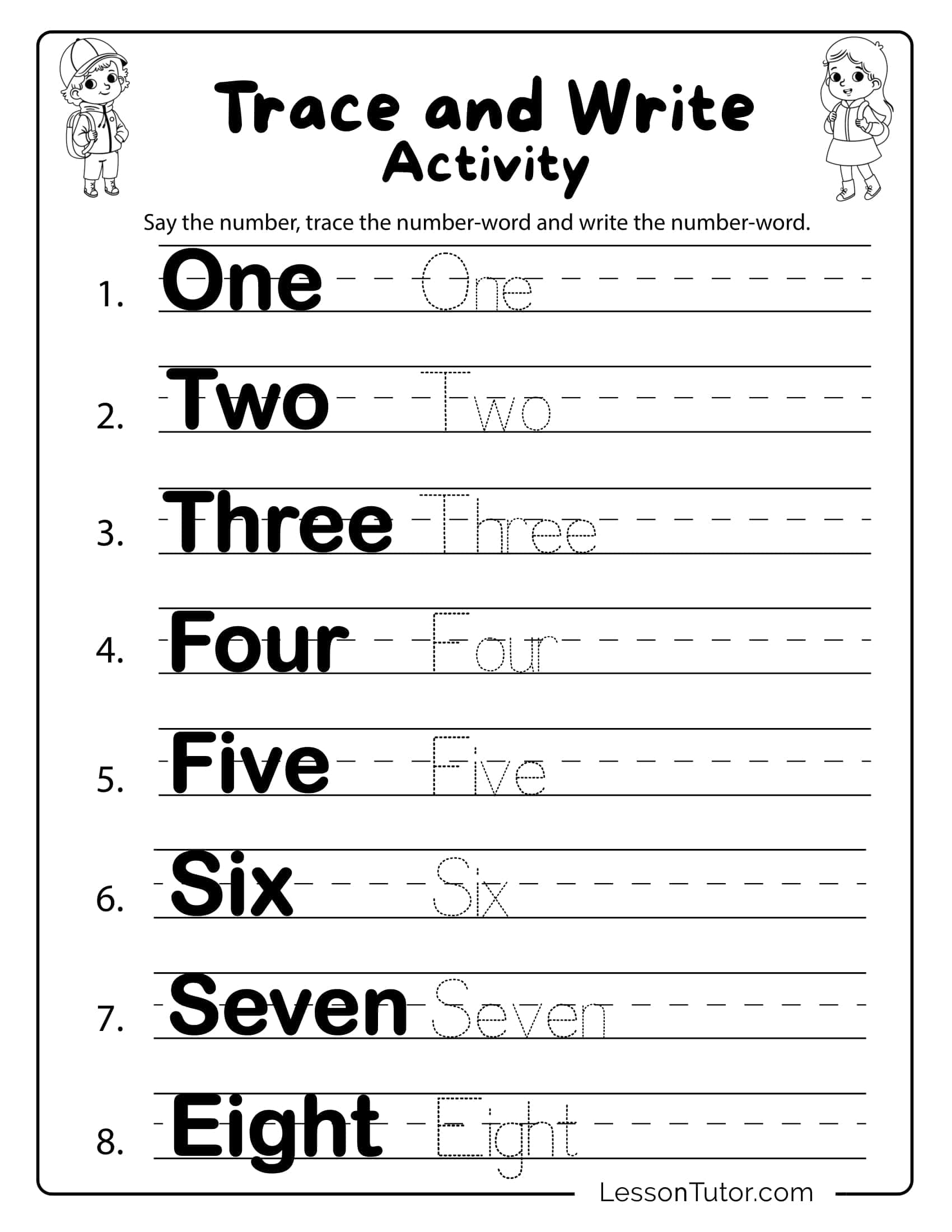 Kindergarten Numbers In Words 1 50 Worksheets Free Coloring Pages PDF Printables And Worksheets Lesson Tutor