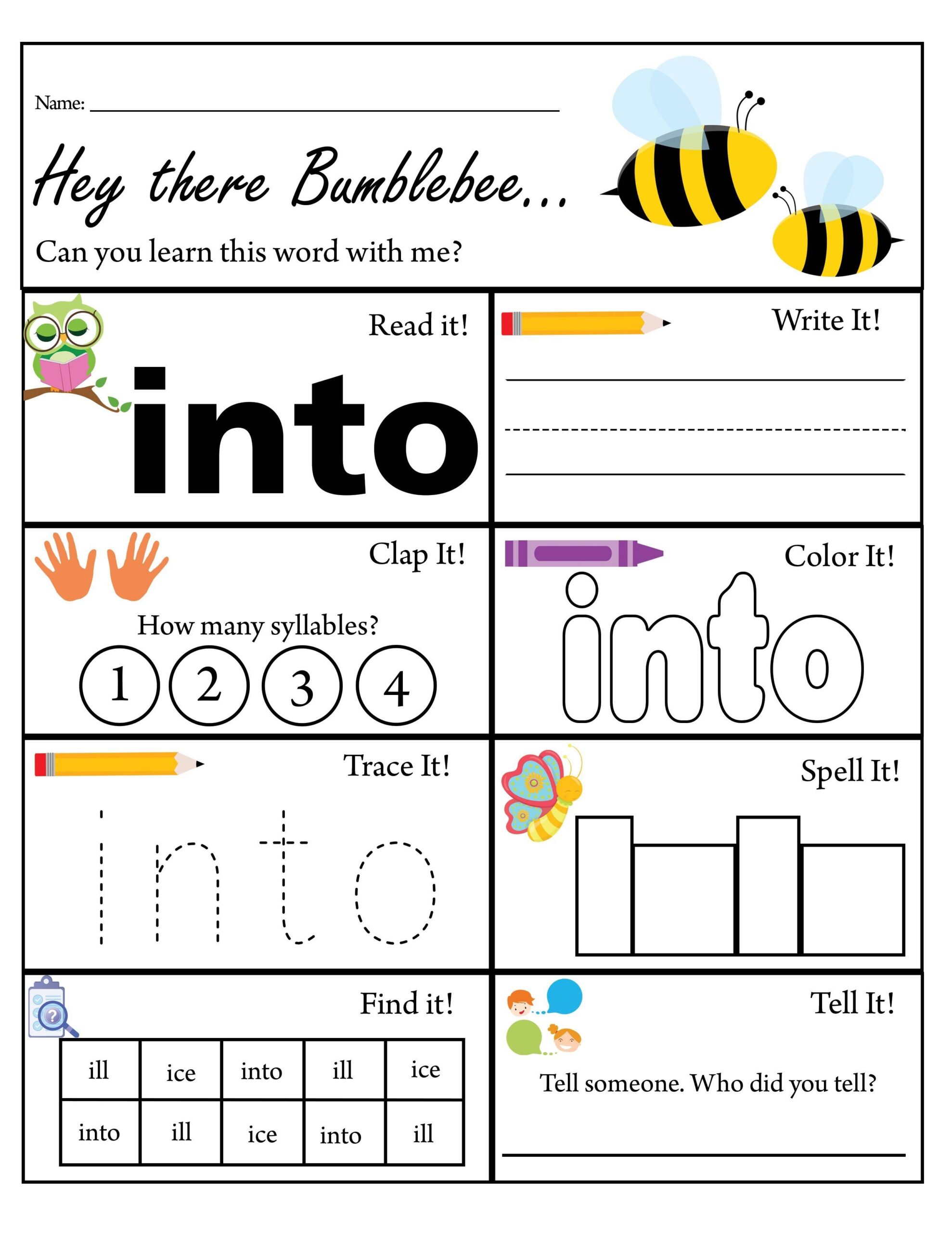 sight word for worksheet sight word for worksheet