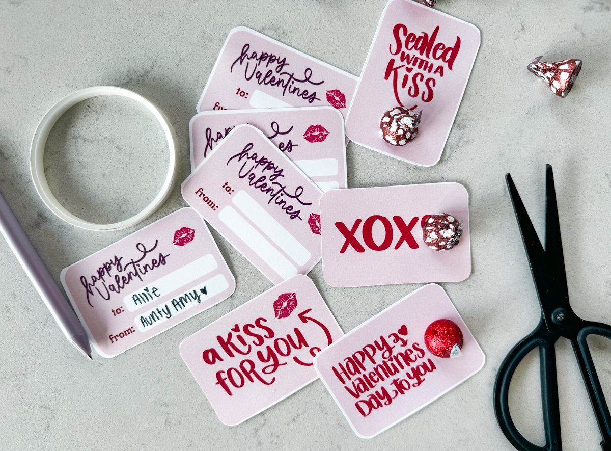 Kisses Valentines Cards Free Printable Hand Lettered Printables