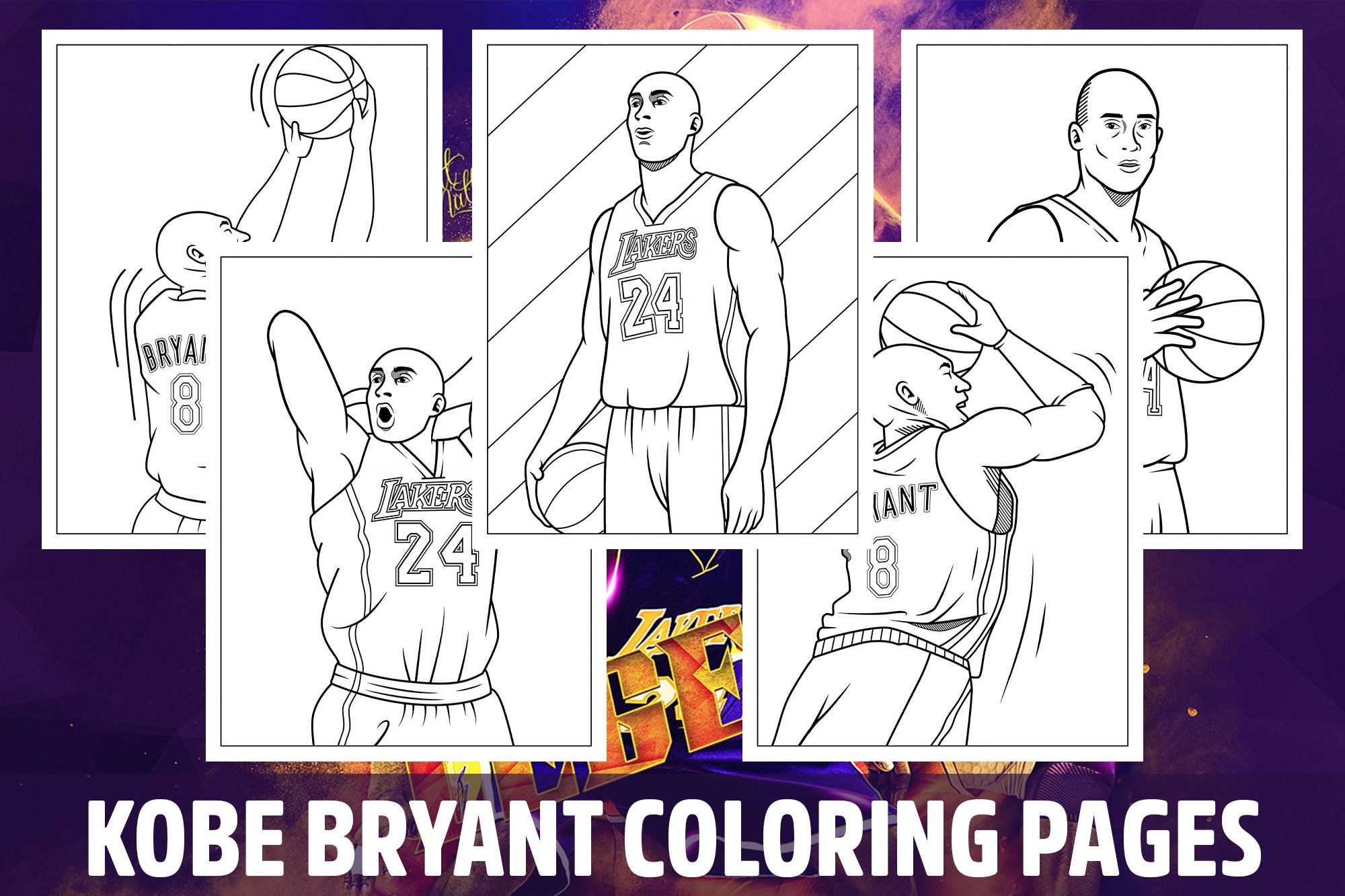 Kobe Bryant Coloring Pages For Kids Girls Boys Teens Birthday School Activity Made By Teachers