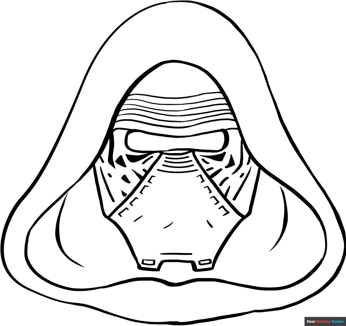 Kylo Ren From Star Wars Coloring Page Easy Drawing Guides