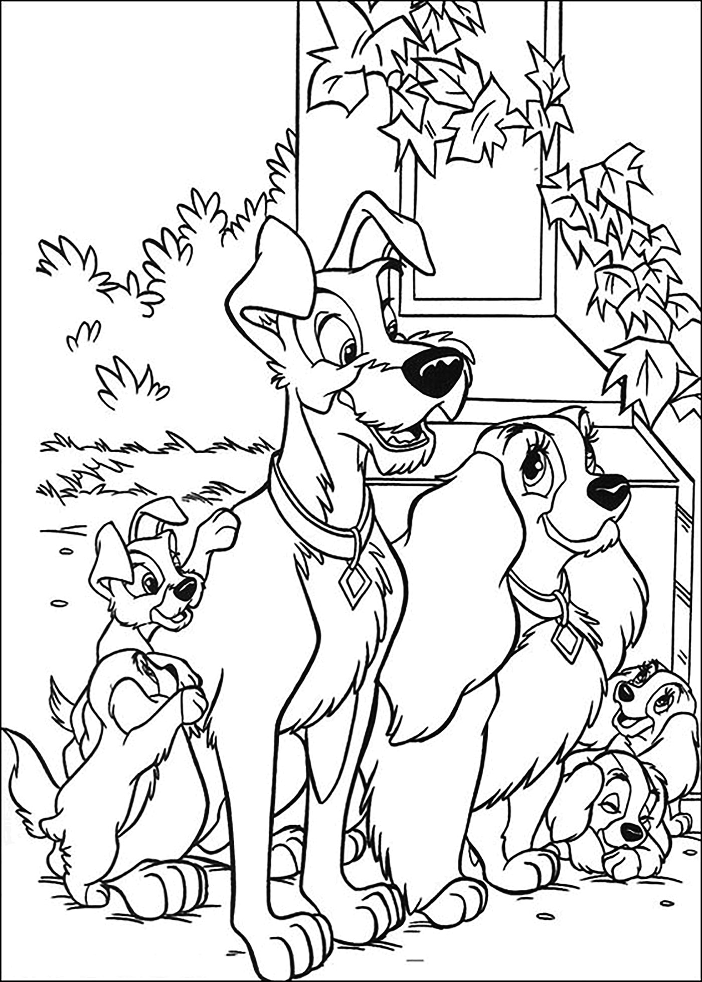 Lady And The Tramp Coloring Page For Kids The Lady And The Tramp Coloring Pages