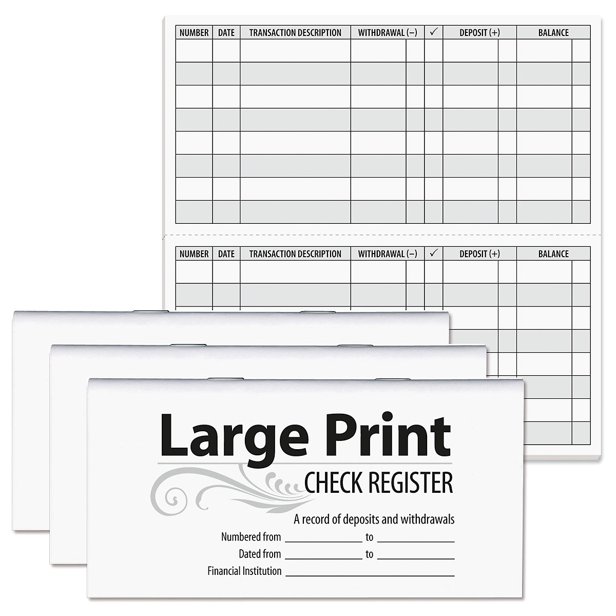 large print checkbook register large print checkbook register